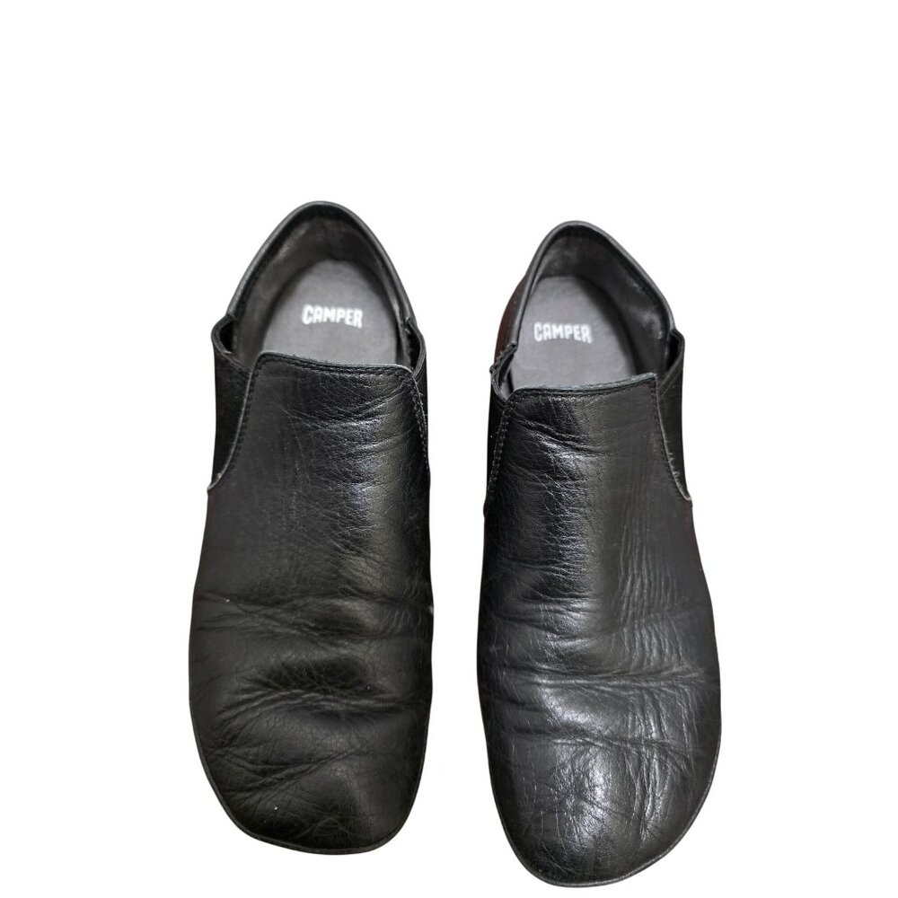 Camper‎ Girl 37 Black Leather Slip-On Ankle Shoes grunge preppy